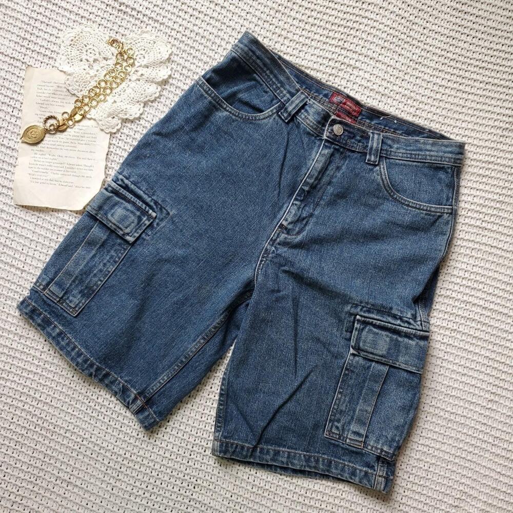 Vintage y2k mens cargo denim jorts